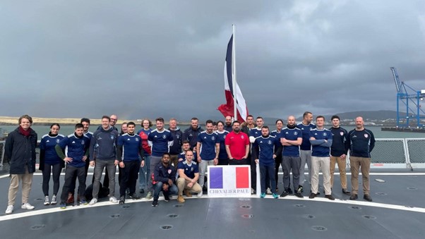 Game against the French navy frigate Chevalier Paul